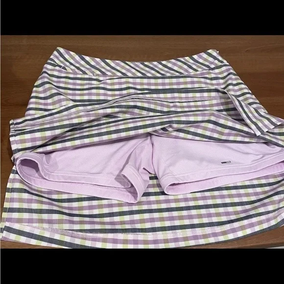 Adidas Clima cool Lilac Navy Lime Green Lined Golf Skort 10 - Picture 2 of 4